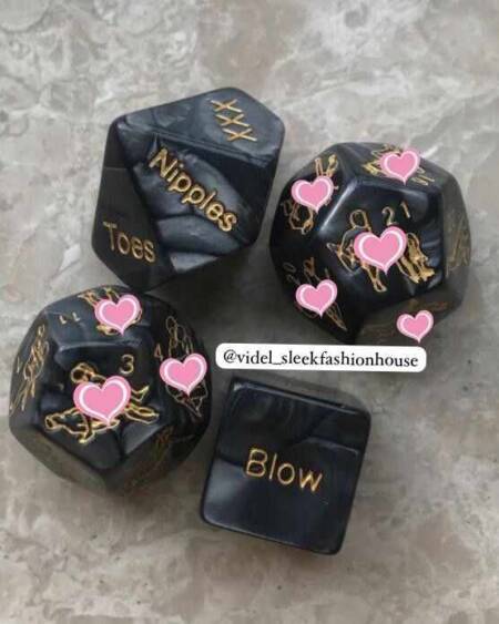 Black sex dice (4 pieces)