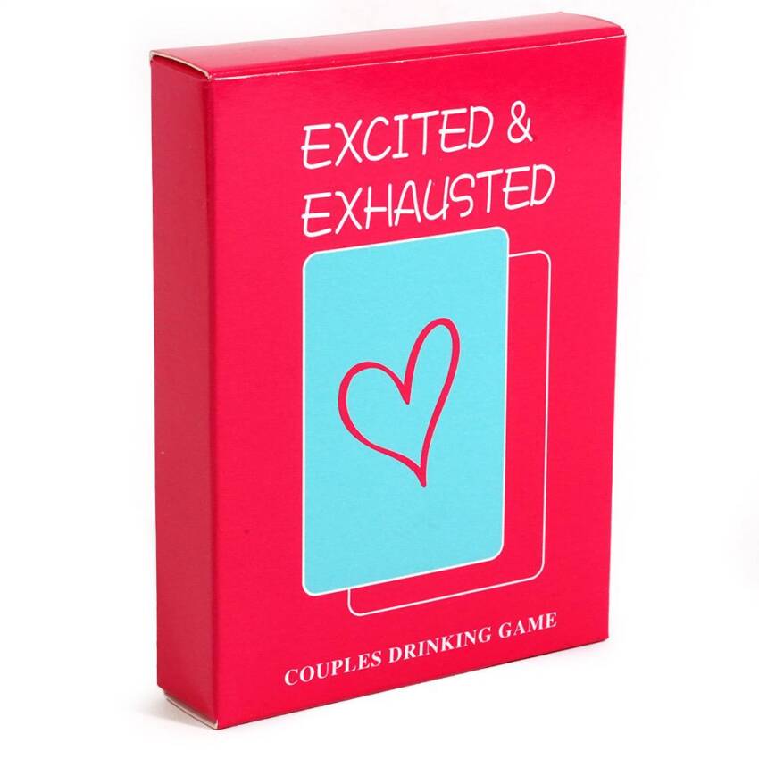 EXCITED and EXHAUSTED Couple’s drinking game card - Image 2
