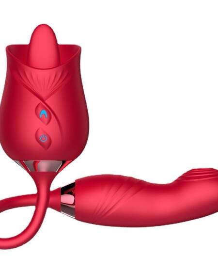 2 in 1 sex toy (Licking rose and dildo)