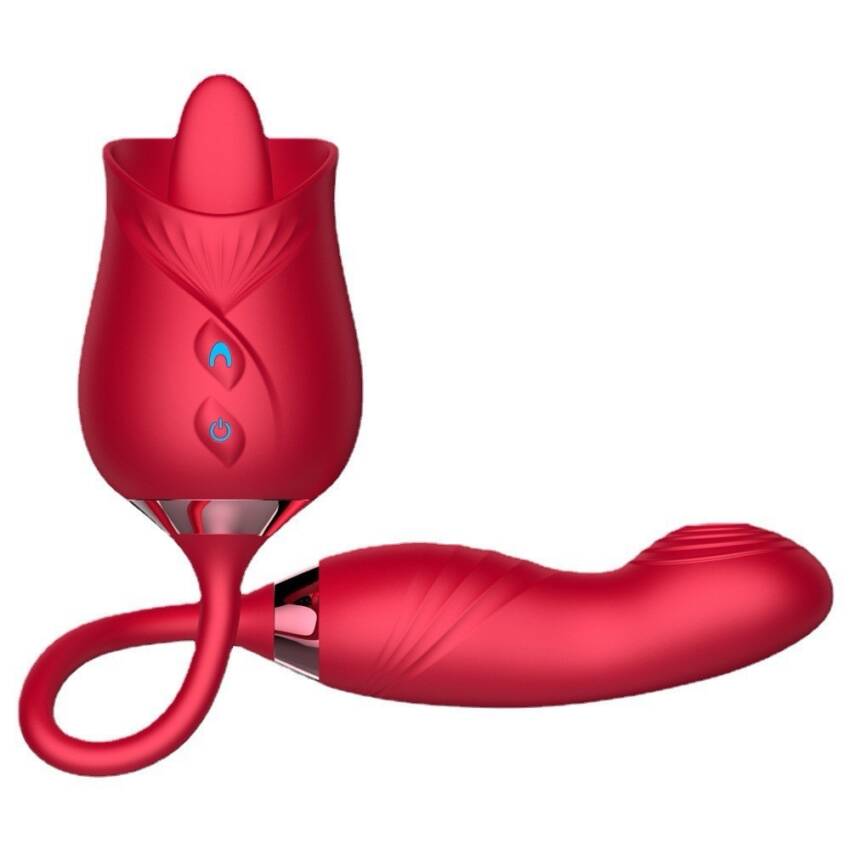 2 in 1 sex toy (Licking rose and dildo)